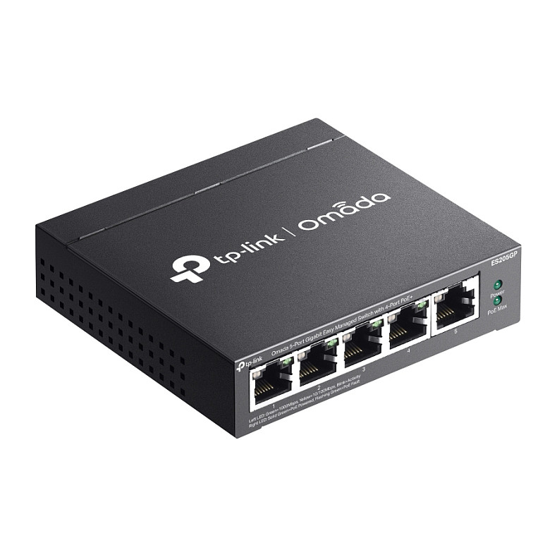 TP-Link Omada ES205GP 5-Port Easy Managed Gigabit Switch with 4-Port PoE+ | 65W PoE Compact Business Switch - Figura 4
