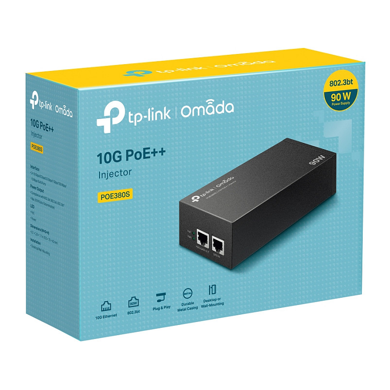 Adapter TP-Link Omada POE380S PoE++ Injector 10G Ethernet - Figura 4