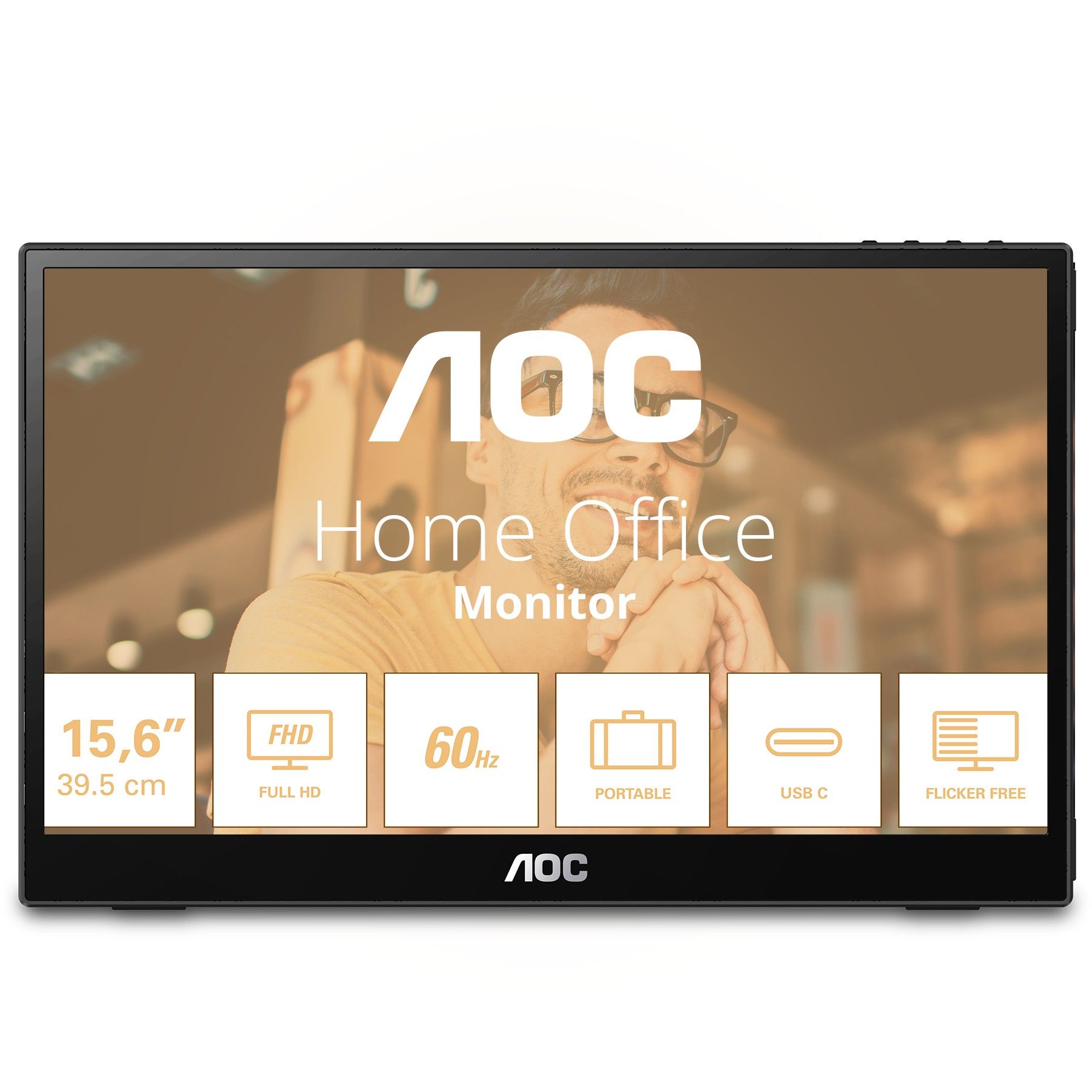 Monitor AOC I1601FWUX / 15.6″ / FHD / IPS LCD / 16:9 / 60Hz / USB-C / E zezë
