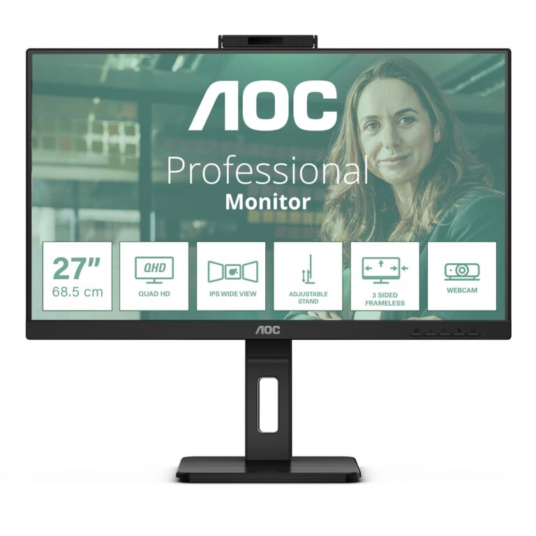 Monitor AOC Q27P3QW / 27″ / QHD / IPS LCD / 16:9 / 75Hz / HDMI + DP + USB-C / E zezë