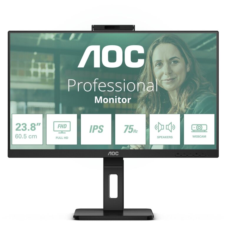 Monitor për punë AOC 24P3QW / 23.8" / Full HD IPS LED / 100 Hz / 4 ms / HDMI + USB + DP / Zezë