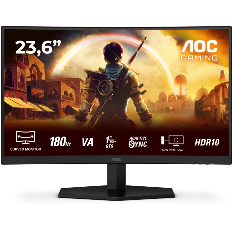 Monitor Gaming i lakuar AOC C24G42E / 23.6" 180 Hz 1 ms GTG Fast VA Curved / HDMI DP / e zezë