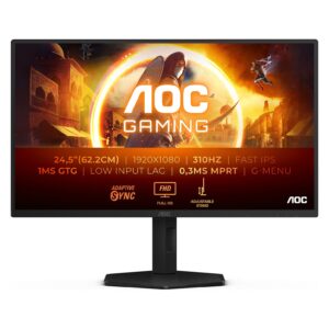 Monitor Gaming AOC 25G4SXU / 24.5" / Full HD Fast IPS LED / 310Hz / 0.3ms / HDMI+DP+USB Hub - Zezë