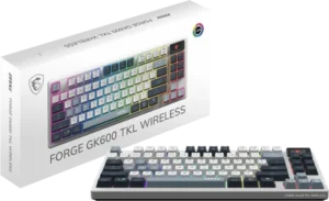 Tastierë Gaming / MSI Forge GK600 TKL W Sky / Wireless / RGB / Tenkeyless - Zezë