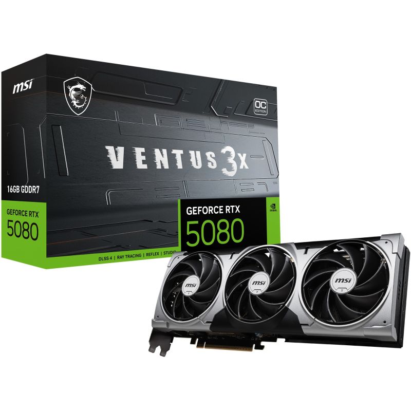 MSI GeForce RTX™ 5080 Ventus 3X OC 16GB GDDR7 / Graphics Card (HDMI / 3× DisplayPort)