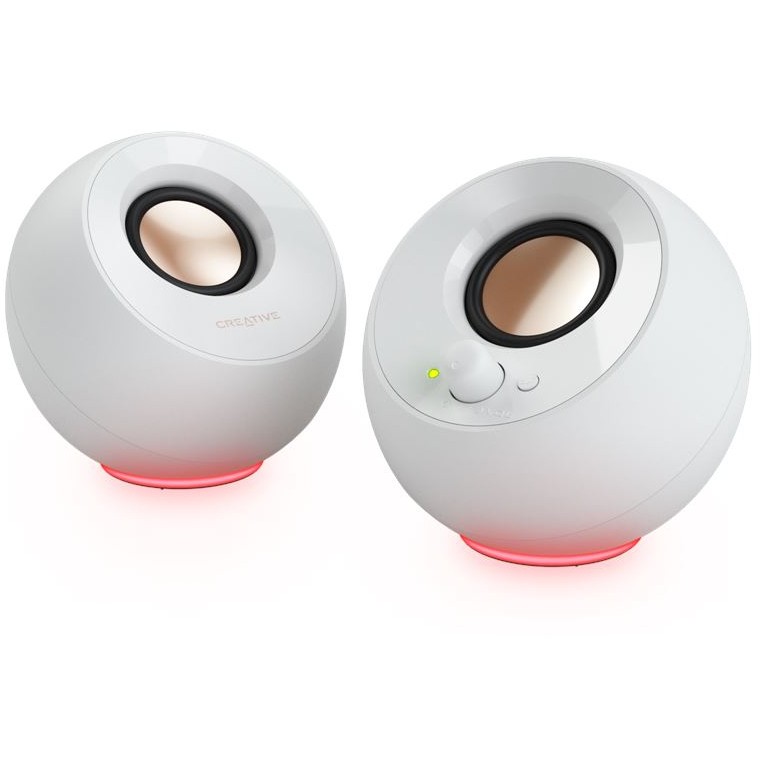 Altoparlantë Creative Pebble SE RGB Stereo Speakers – Bardhë