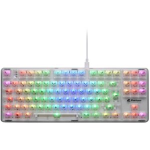 Tastierë Gaming Sharkoon Crystal Shark / German Layout / QWERTZ – Bardhë
