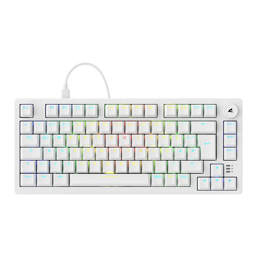 Tastierë Gaming Sharkoon Skiller SGK25 / Wired / QWERTZ / German Language – Bardhë 2