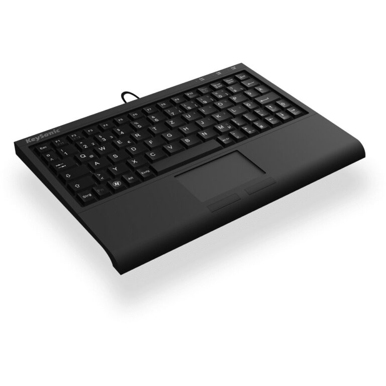 Tastierë me kabllo KeySonic ACK-3410 / DE Layout / Super-Mini Smart-Touchpad - Zezë