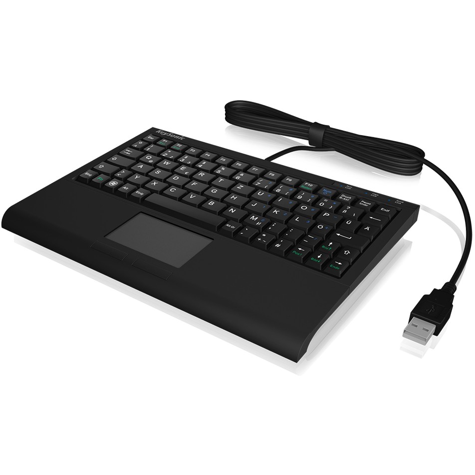 Tastierë me kabllo KeySonic ACK-3410 / DE Layout / Super-Mini Smart-Touchpad - Zezë - Figura 3