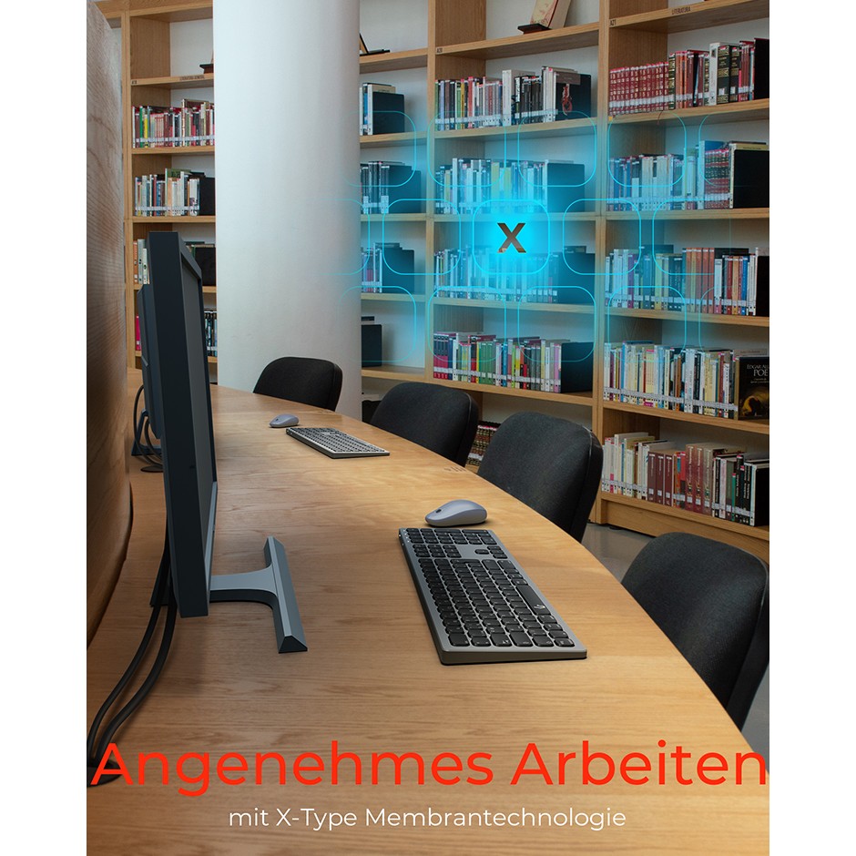 Tastierë Pa kabllo KeySonic KSK-8023BTRF Wireless/ DE-Layout – Grafit - Figura 5