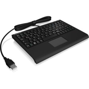 Tastierë me kabllo KeySonic ACK-3410 Super-Mini Smart Keyboard with Touchpad / Wired/ US layout - Zezë