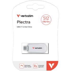 USB Flash Drive STICK 512GB Verbatim Plectra White USB-C Flash Drive - e bardhë