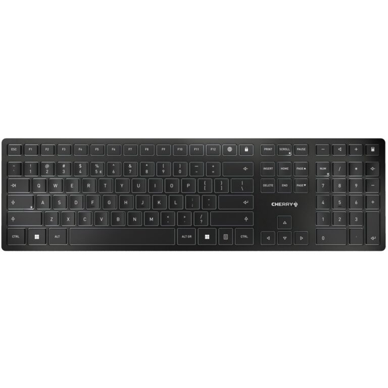 Tastierë pa kabllo CHERRY KW 9100 SLIM / USB + Bluetooth / US-ENG Layout - Zezë