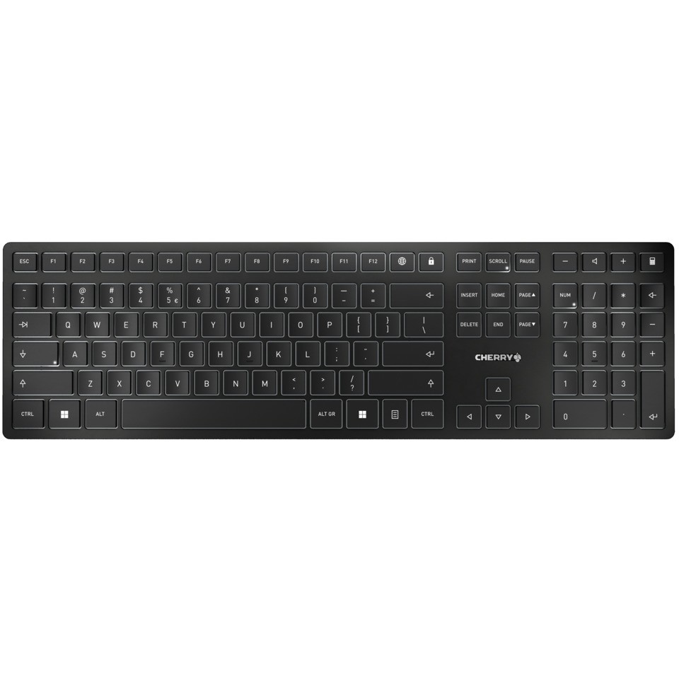 Tastierë pa kabllo CHERRY KW 9100 SLIM / USB + Bluetooth / US-ENG Layout - Zezë