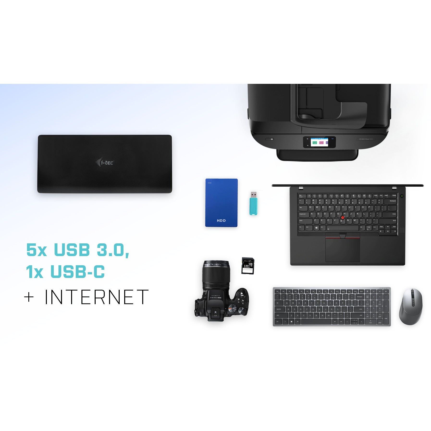 Docking Station I-TEC USB-C / Quattro Display / 4x 4K / HDMI & DisplayPort / PD / LAN / USB - Metalik - Figura 4