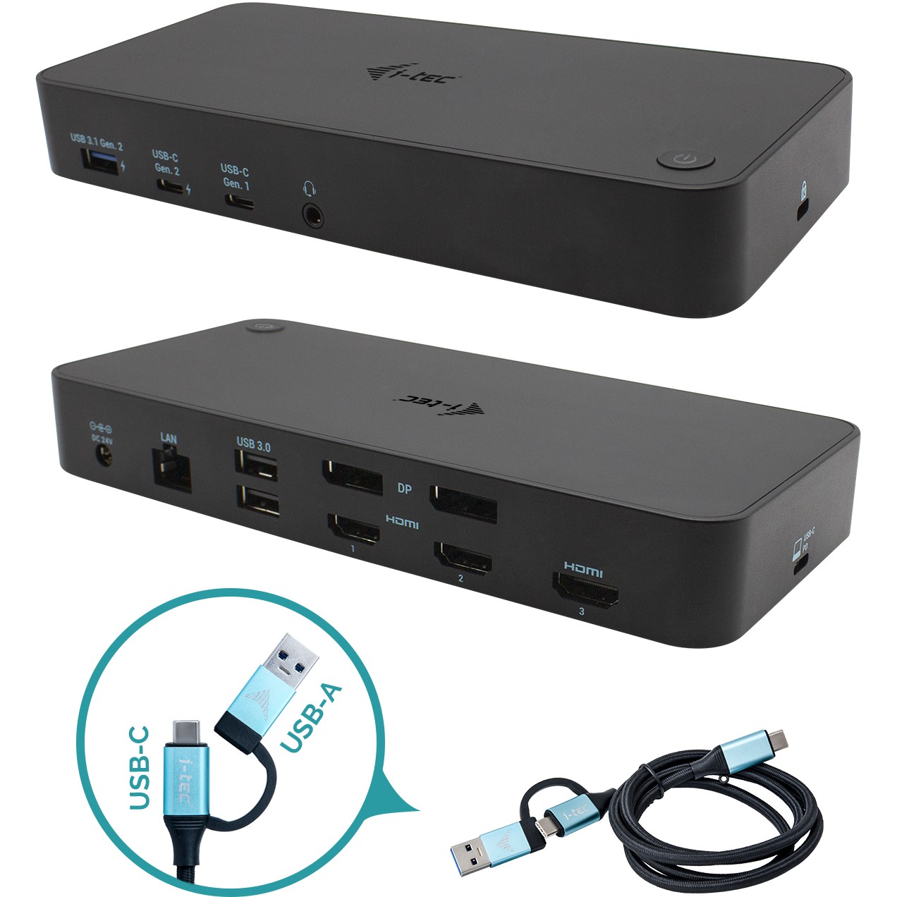 Docking Station I-TEC USB 3.0 / USB-C / Triple Display / 3x 4K @60Hz / PD 100W - Zezë