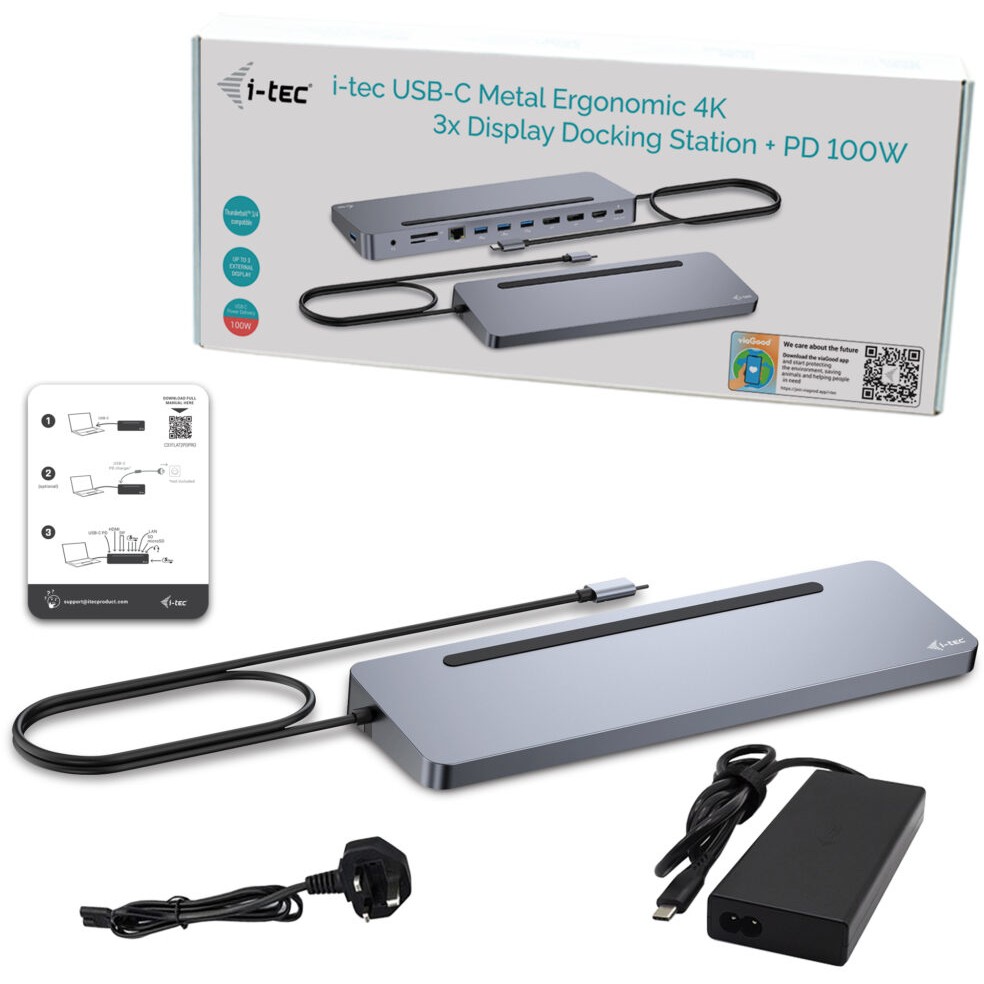 Docking Station I-TEC USB-C / Ergo Stand / 3x LCD / HDMI / DisplayPort / PD / LAN / USB - Metalik - Figura 2