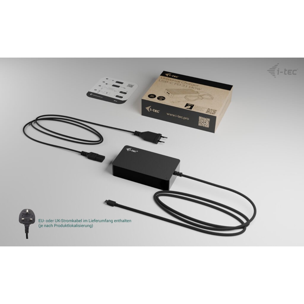 Kabllo për Furnizim me Energji I-TEC USB-C / 140W / PD 3.1 - Argjend - Figura 4