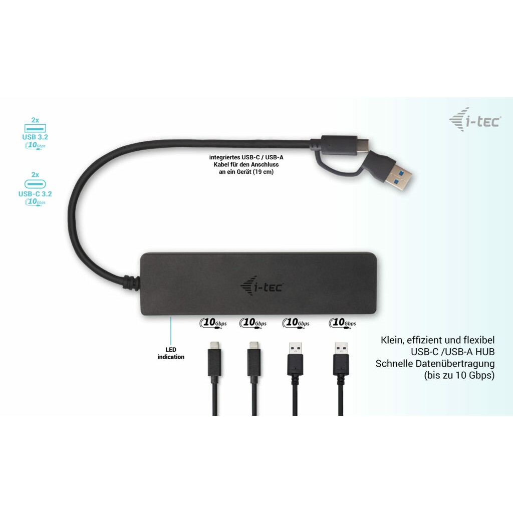 Hub I-TEC USB-C / 2x USB-C + 2x USB-A / USB 3.2 Gen 1 - Metalik - Figura 4