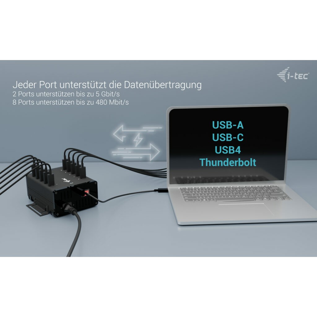 Hub I-TEC USB-C / 10 Porta / USB 3.2 Gen 1 / Charging - Metalik - Figura 5