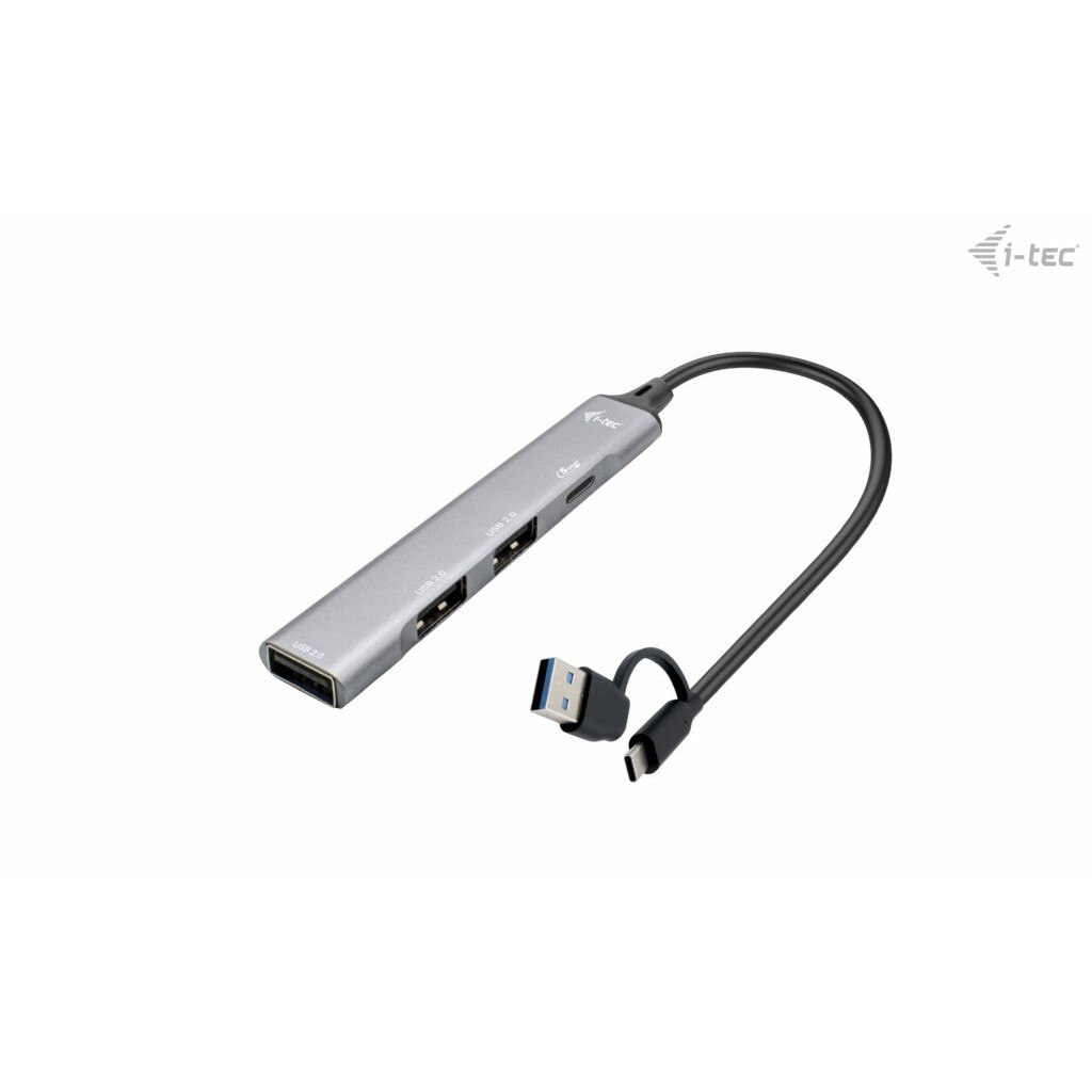 Hub I-TEC USB-A / USB-C / 4 Porta / USB 3.0 - Metalik