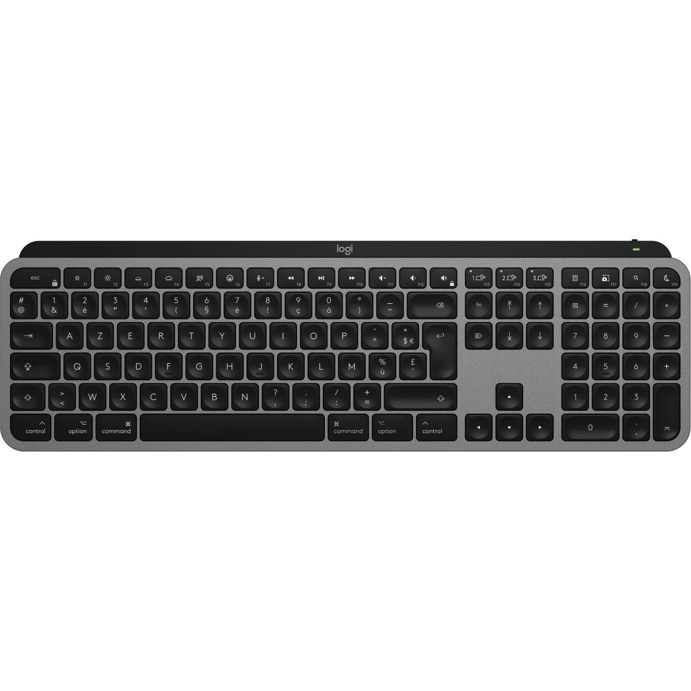 Tastierë pa kabllo Logitech MX Keys S për Mac / Bluetooth + USB / QWERTY - Zezë