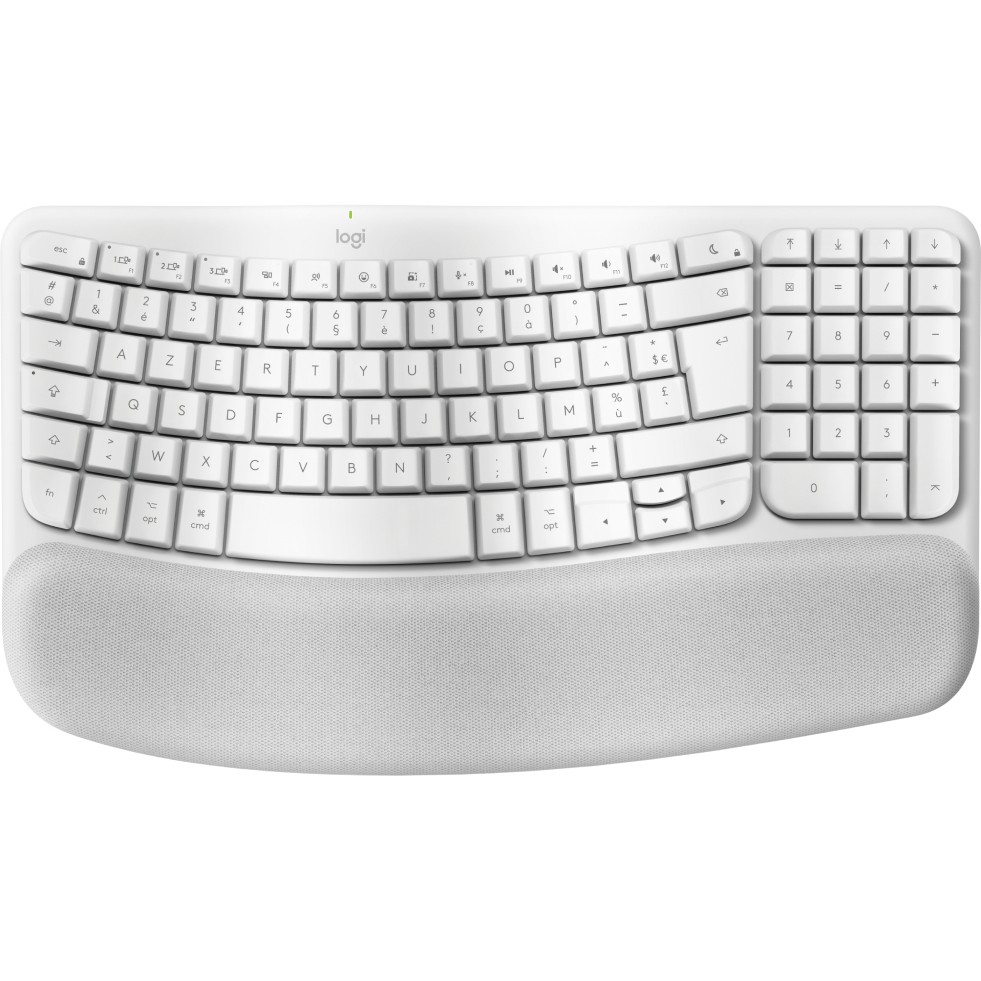 Tastierë pa kabllo Logitech Wave Keys për Mac / Ergonomike / Bluetooth + USB / QWERTY - Bardhë