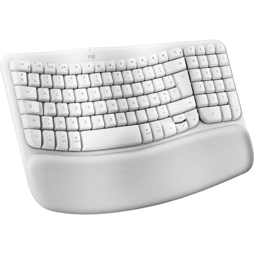 Tastierë pa kabllo Logitech Wave Keys për Mac / Ergonomike / Bluetooth + USB / QWERTY - Bardhë - Figura 2