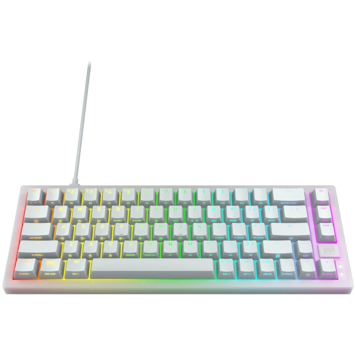 Tastierë Gaming CHERRY XTRFY K5V2 / Me kabllo / MX Red / US-Layout - Bardhë - Figura 4