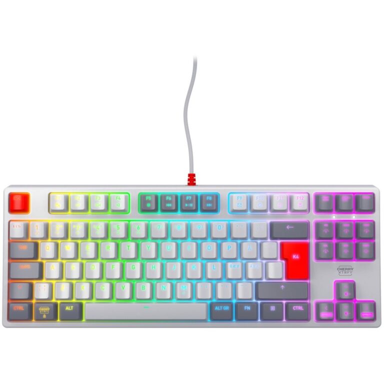 Tastierë Gaming CHERRY XTRFY K4V2 TKL / RGB / Mekanike / QWERTY - Bardhë