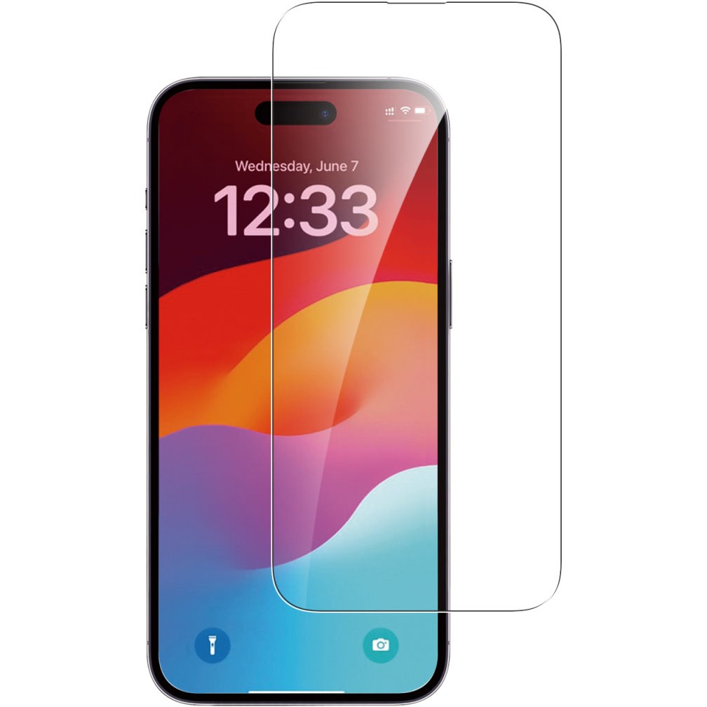 Aksesorë për telefon 4smarts Second Glass Screen Protector with Mounting Frame / for iPhone 15 - Transparente