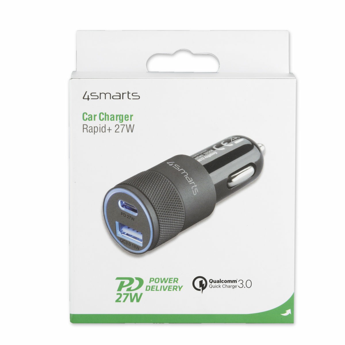 Adapter telefoni për veturë Car Charger 4smarts Rapid+ Quick Charge & PD 27W - Zezë - Figura 3