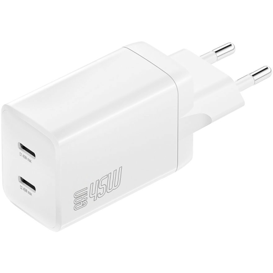 Adapter 4smarts / PDPlug Dual Charger / 45W GaN / 2xC - Bardhë
