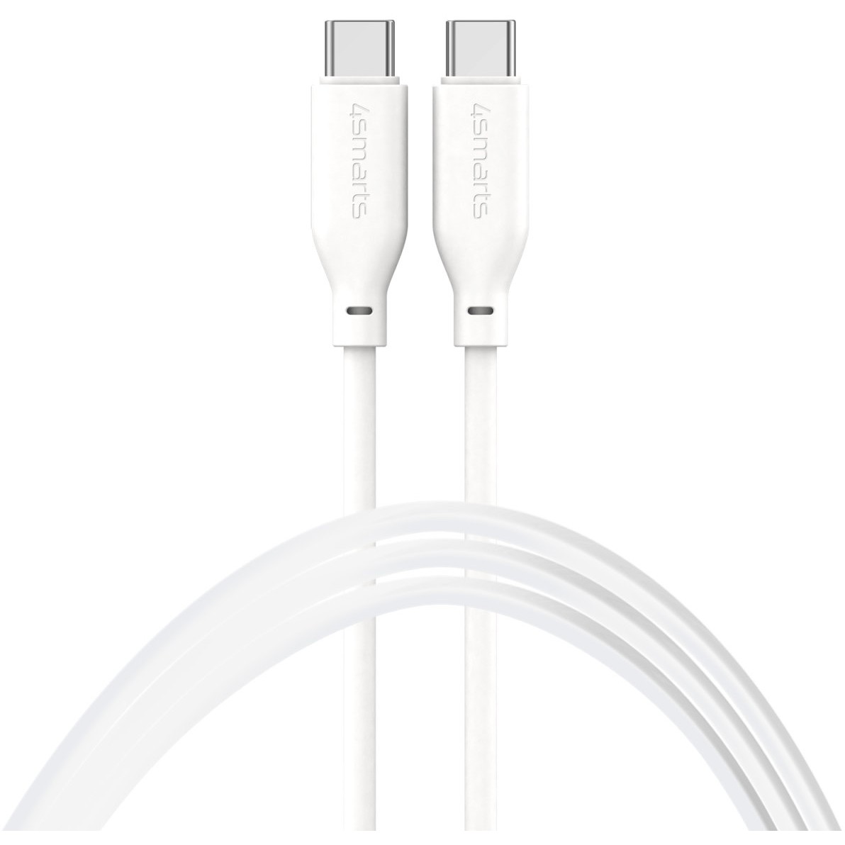 Kabllo 4smarts / USB-C to USB-C Silicone Cable / High Flex / 60W / 1.5m - Bardhë