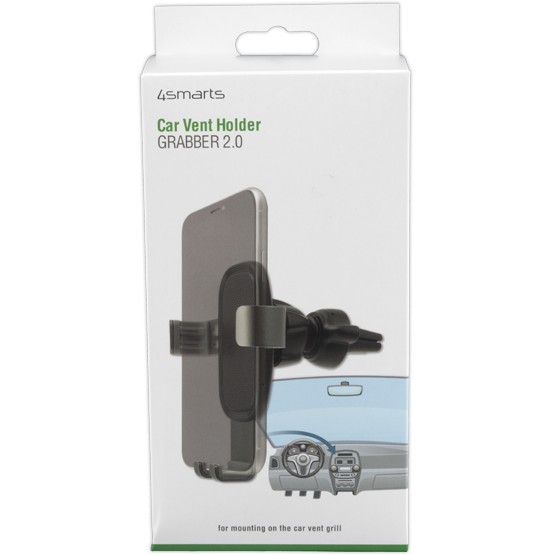 Aksesorë për telefon 4smarts / Car Mount GRABBER 2.0 / Air Vents - Gri-Zezë - Figura 2