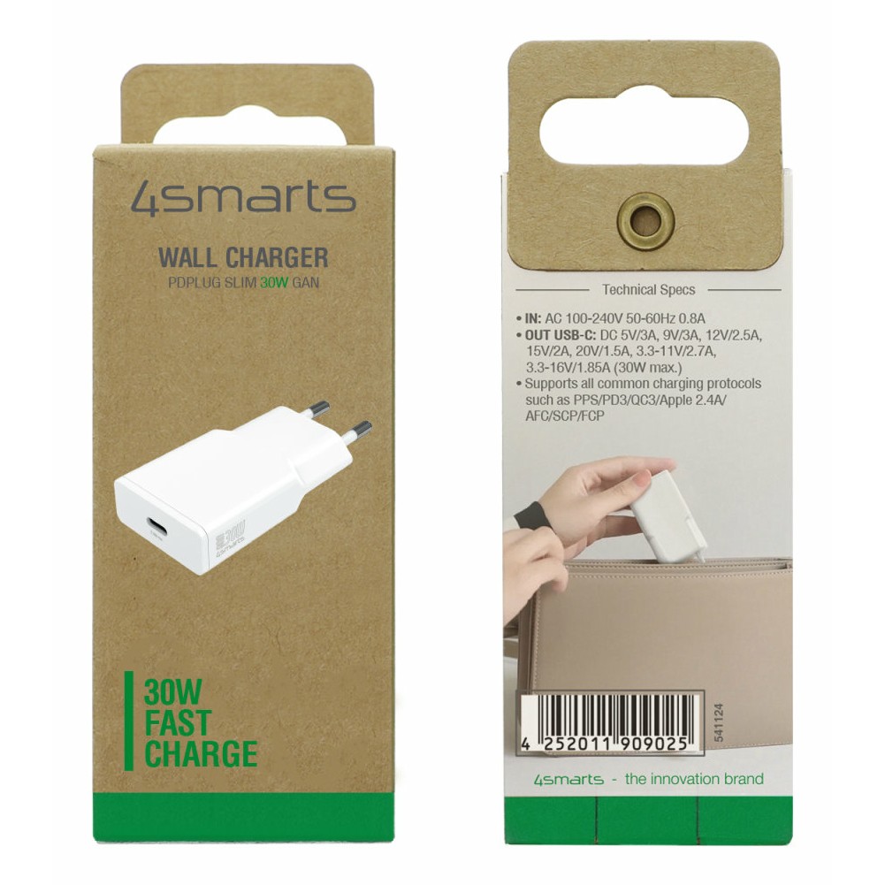 Adapter 4smarts / PDPlug Slim Charger / 30W GaN / 1C - Bardhë - Figura 5