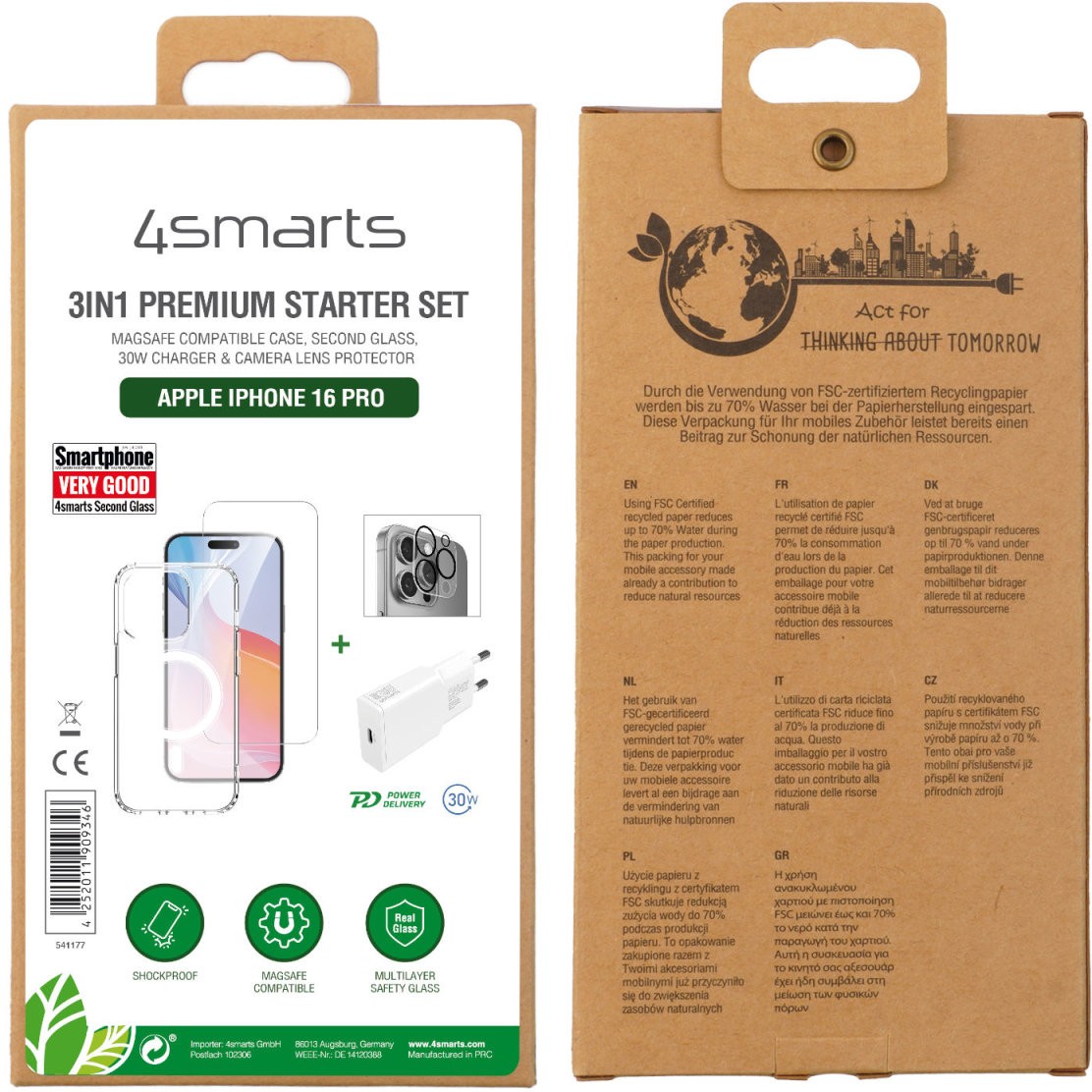 Aksesorë për telefon 4smarts 3in1 Premium Starter Set për Apple iPhone 16 Pro - Figura 2