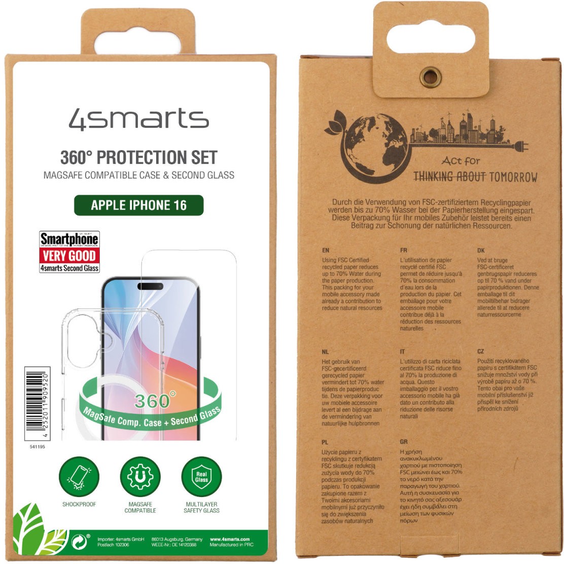 Aksesorë për telefon 4smarts / 360 Premium Protection Set / Apple iPhone 16 - Transparente - Figura 3