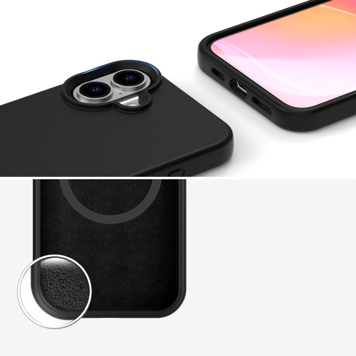 Aksesorë për telefon 4smarts / Silicone Case Cupertino / Apple iPhone 16 - Zezë - Figura 4