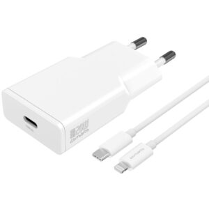 Adapter 4smarts / PDPlug Slim Charger Set / 20W / GaN / USB-C to Lightning Cable