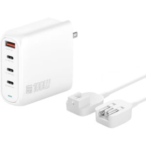 Adapter 4smarts GaN Flex Pro Charger / 100W / 3× USB-C + 1× USB-A / Travel Edition - Bardhë