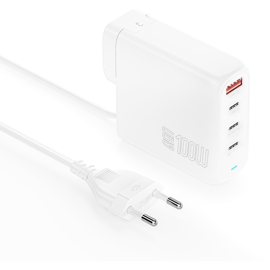 Adapter 4smarts GaN Flex Pro Charger / 100W / 3× USB-C + 1× USB-A / Travel Edition - Bardhë - Figura 3