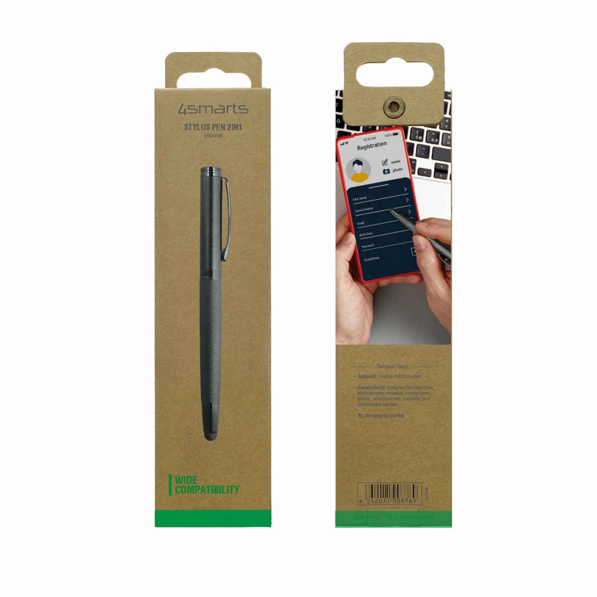 Aksesorë për tablet 4smarts / Ergo Rib Stylus Pen / 2-in-1 - Zezë - Figura 3