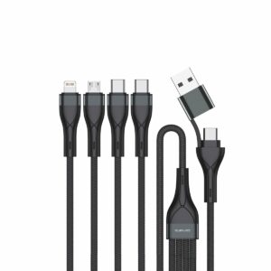 Aksesorë për telefon 4smarts / Multi-Charging Cable / 4-in-2 / USB-C & USB-A / 1.2m - Zezë