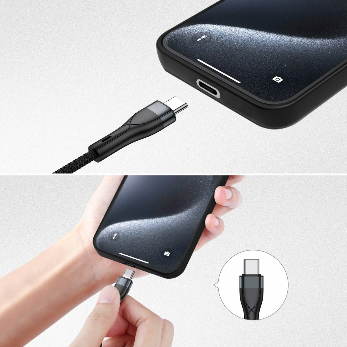 Aksesorë për telefon 4smarts / Multi-Charging Cable / 4-in-2 / USB-C & USB-A / 1.2m - Zezë - Figura 5