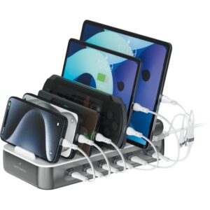 Karikues 4smarts / Team Charging Station / 100W / 5C/1A / incl. 6 Cables - Gri
