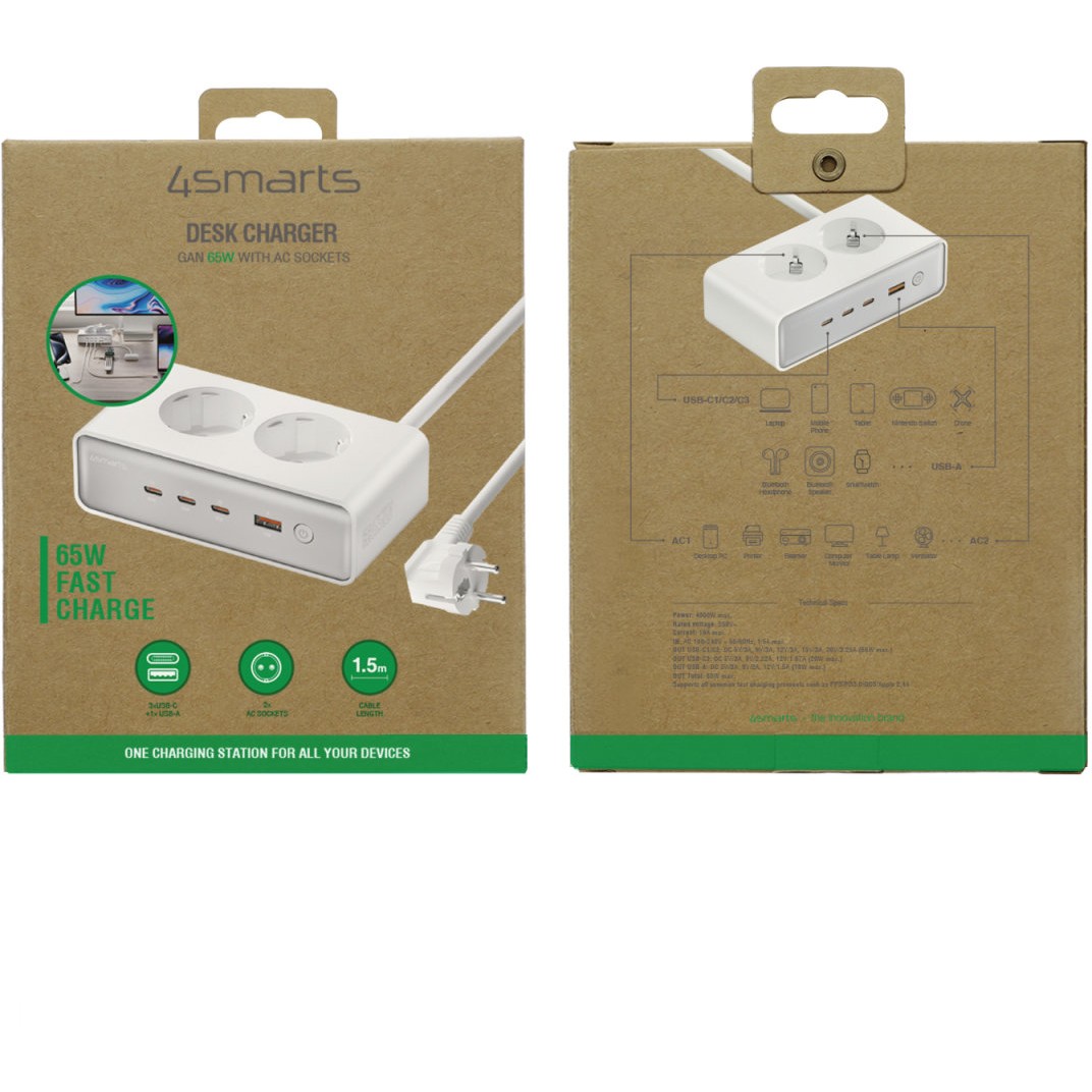 Karikues 4smarts / Desk Charger / GaN / 65W / with AC Outlets - Figura 2