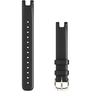Rripa për ora Garmin Lily 14mm Italian Leather Replacement Strap Black / Ivory