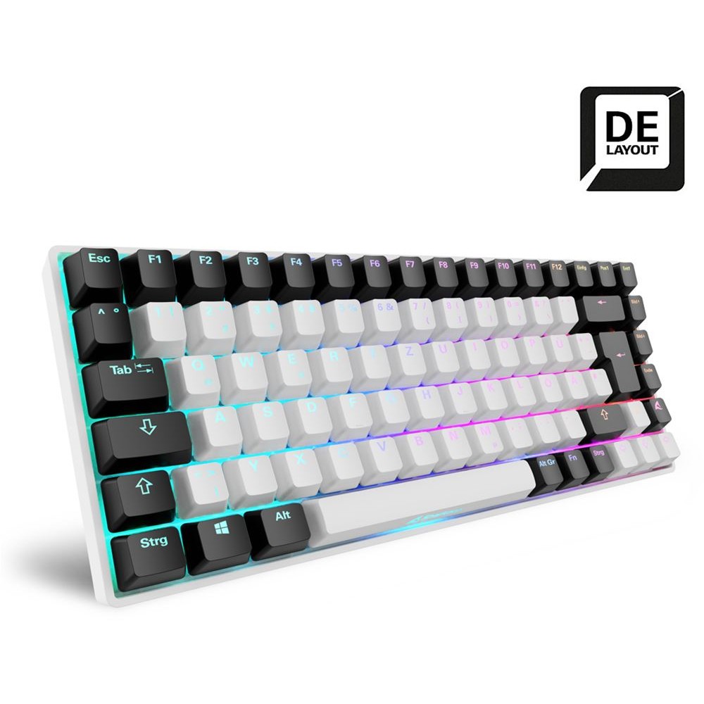 Tastierë Gaming Sharkoon SKILLER SGK50 S3 / Gateron Yellow / Pa kabllo / PBT keycaps / QWERTY - Bardhë - Figura 2